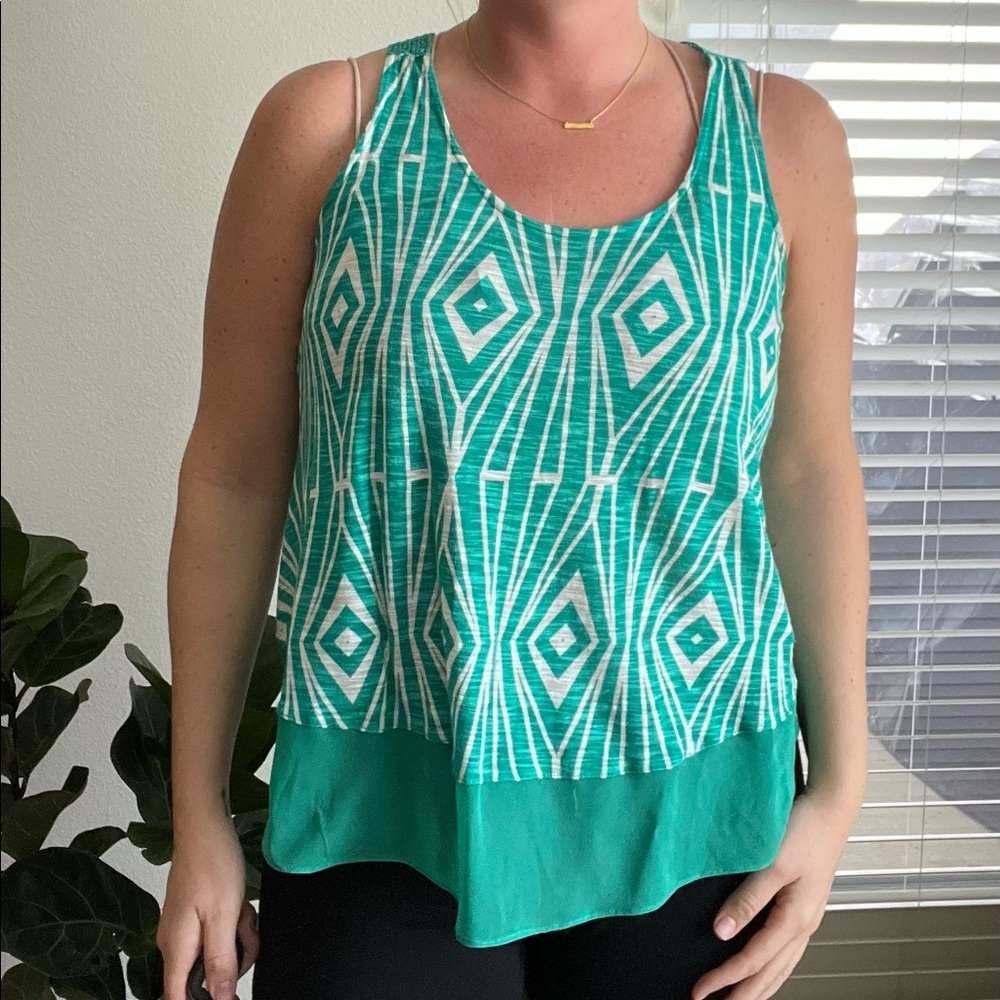 Open back patterned tank top